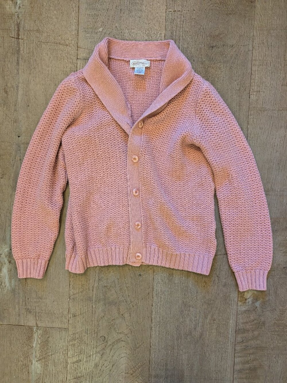 Northern Reflections Pink 100% Cotton Chunky Knit Button Cardigan S